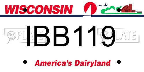 IBB119 Wisconsin License Plate