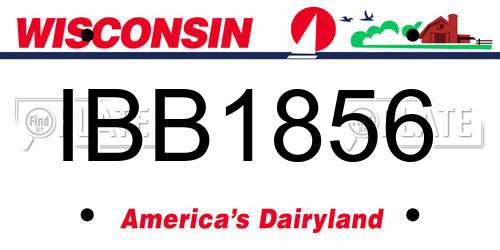 IBB1856 Wisconsin License Plate