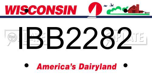 IBB2282 Wisconsin License Plate