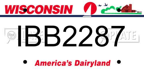 IBB2287 Wisconsin License Plate