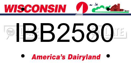 IBB2580 Wisconsin License Plate