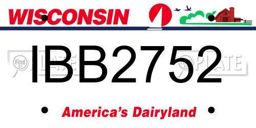 IBB2752 Wisconsin License Plate