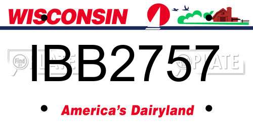 IBB2757 Wisconsin License Plate