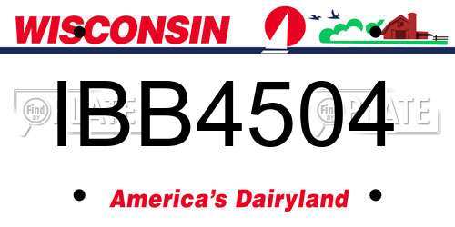 IBB4504 Wisconsin License Plate