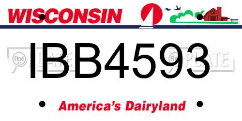 IBB4593 Wisconsin License Plate