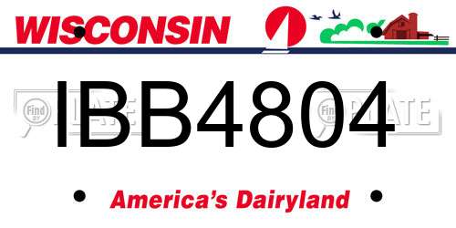 IBB4804 Wisconsin License Plate