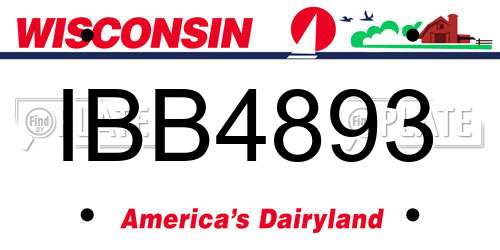 IBB4893 Wisconsin License Plate