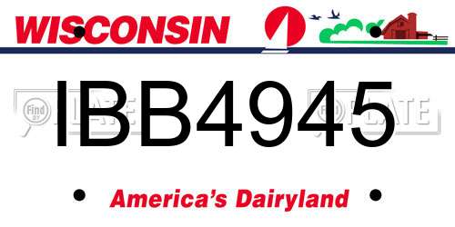 IBB4945 Wisconsin License Plate