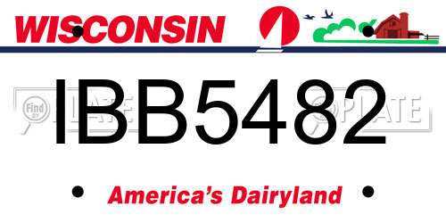 IBB5482 Wisconsin License Plate