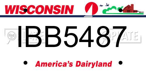 IBB5487 Wisconsin License Plate