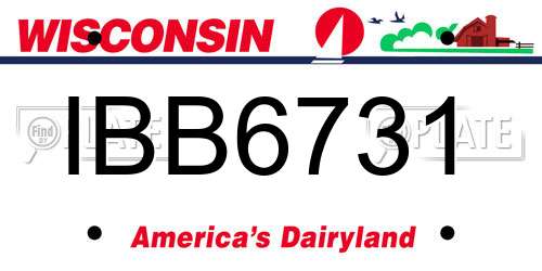 IBB6731 Wisconsin License Plate
