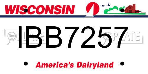 IBB7257 Wisconsin License Plate