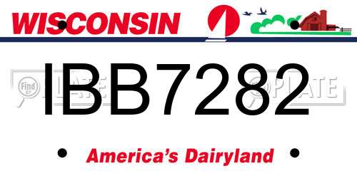 IBB7282 Wisconsin License Plate