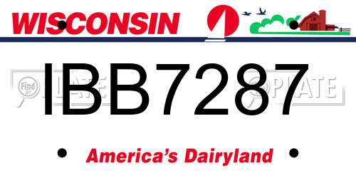 IBB7287 Wisconsin License Plate