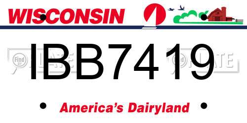 IBB7419 Wisconsin License Plate
