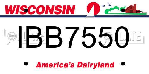 IBB7550 Wisconsin License Plate