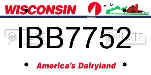 IBB7752 Wisconsin License Plate