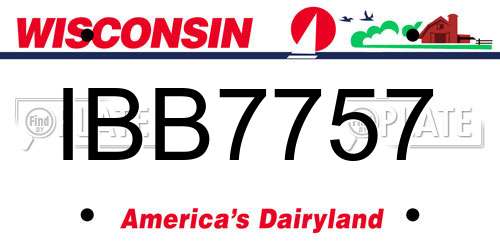 IBB7757 Wisconsin License Plate