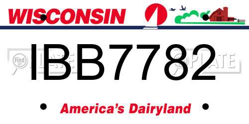 IBB7782 Wisconsin License Plate