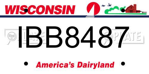 IBB8487 Wisconsin License Plate