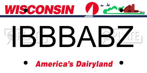 IBBBABZ Wisconsin License Plate