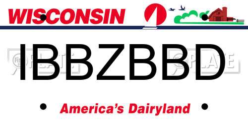 IBBZBBD Wisconsin License Plate
