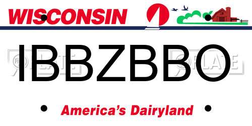 IBBZBBO Wisconsin License Plate