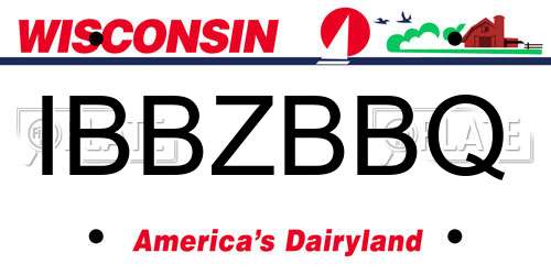 IBBZBBQ Wisconsin License Plate