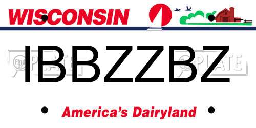 IBBZZBZ Wisconsin License Plate