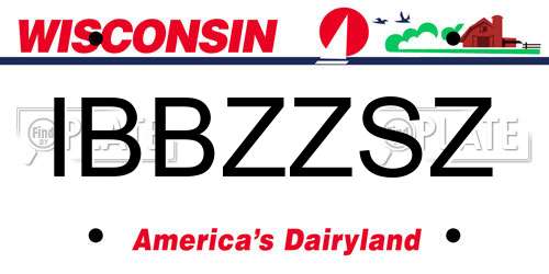 IBBZZSZ Wisconsin License Plate