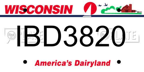 IBD3820 Wisconsin License Plate