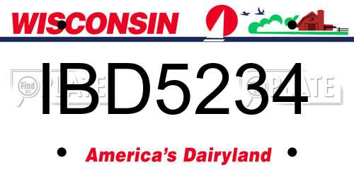 IBD5234 Wisconsin License Plate