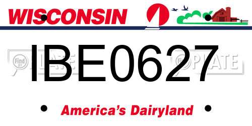 IBE0627 Wisconsin License Plate