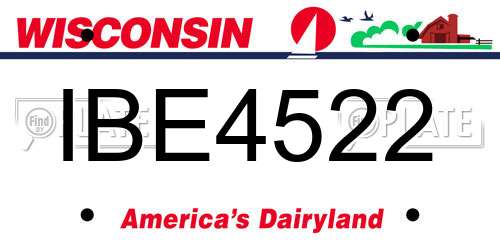 IBE4522 Wisconsin License Plate