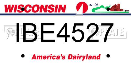 IBE4527 Wisconsin License Plate