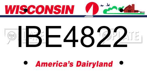 IBE4822 Wisconsin License Plate