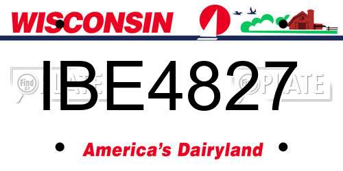 IBE4827 Wisconsin License Plate