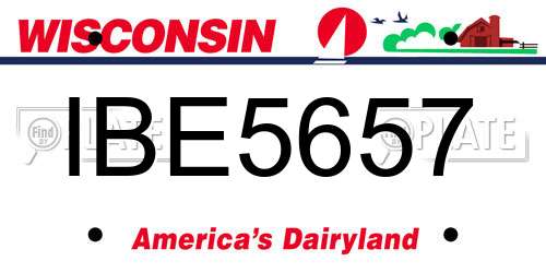 IBE5657 Wisconsin License Plate
