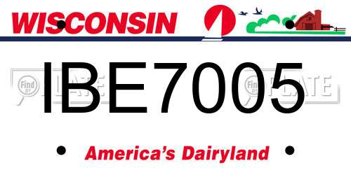 IBE7005 Wisconsin License Plate