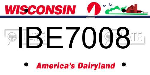 IBE7008 Wisconsin License Plate