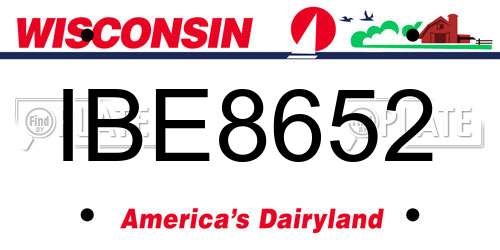 IBE8652 Wisconsin License Plate