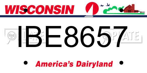 IBE8657 Wisconsin License Plate
