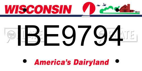 IBE9794 Wisconsin License Plate