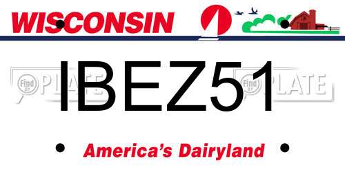 IBEZ51 Wisconsin License Plate
