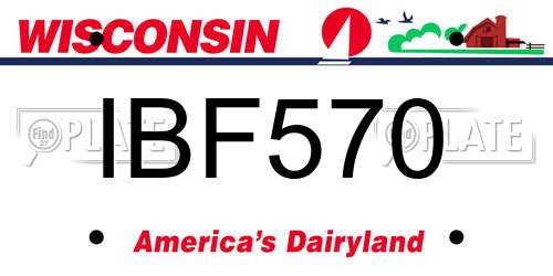 IBF570 Wisconsin License Plate
