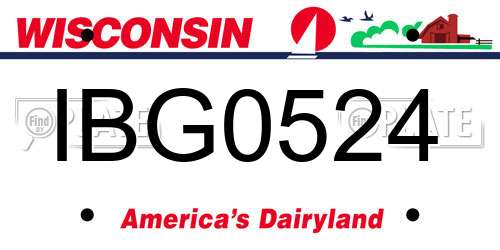IBG0524 Wisconsin License Plate