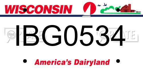 IBG0534 Wisconsin License Plate