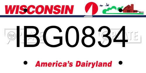 IBG0834 Wisconsin License Plate