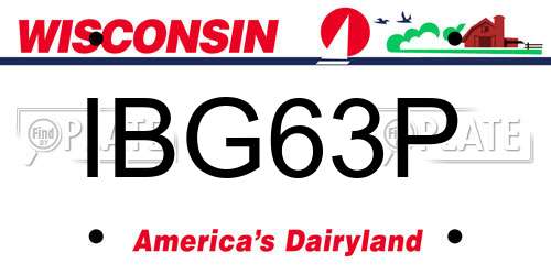 IBG63P Wisconsin License Plate