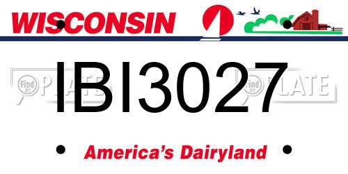 IBI3027 Wisconsin License Plate